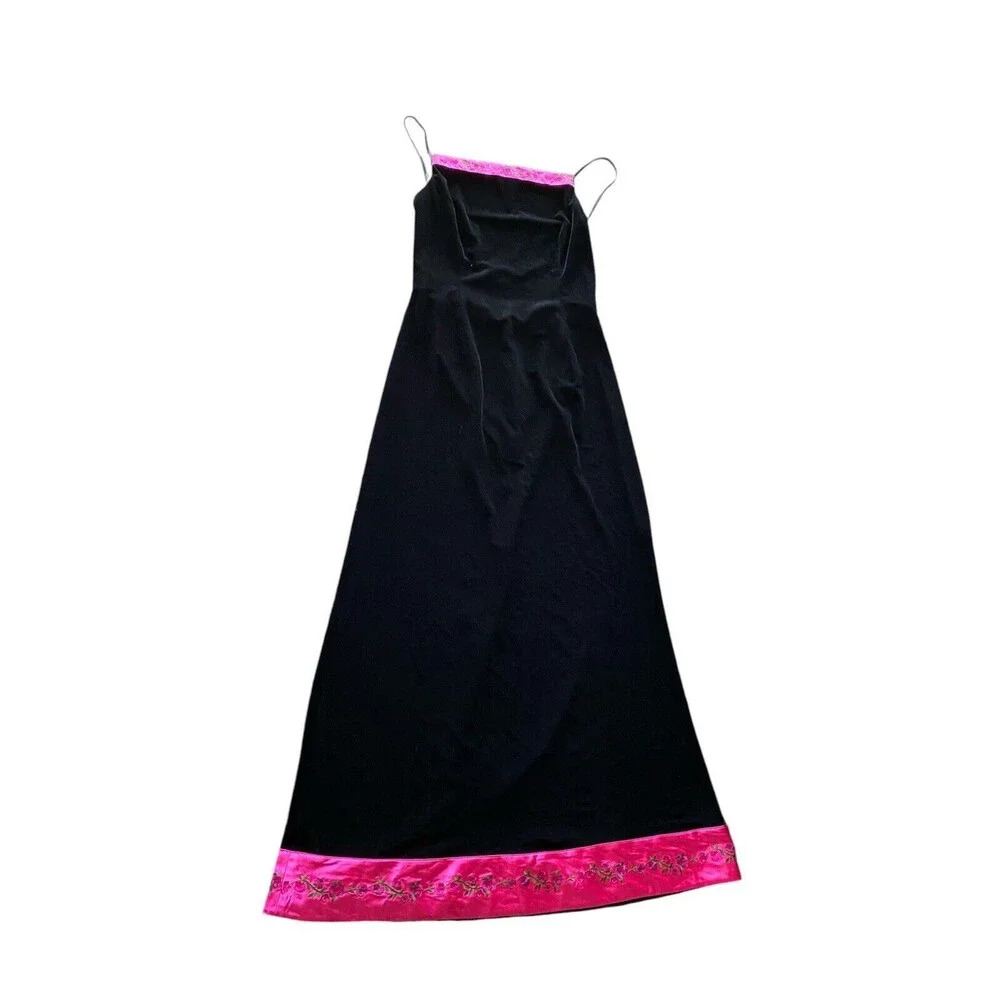 Papel Boutique Vintage Black Maxi Velvet Fairy Goth Dress Evening‎ Gown Size 12